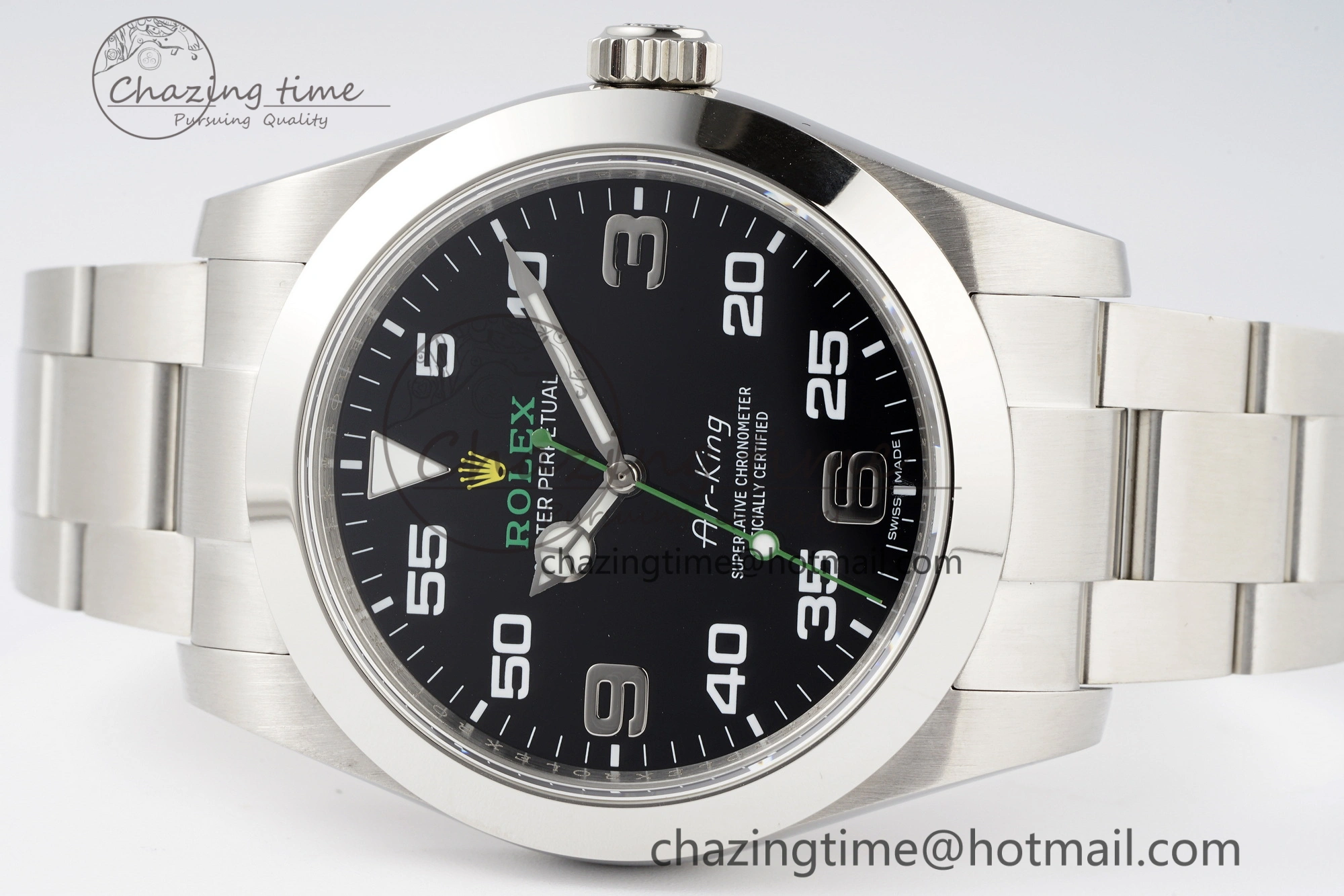 Air-King 116900 JDF 1:1 Best Edition 904L Steel Black Dial on SS Bracelet SA3131
