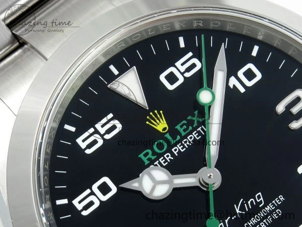 Air-King 126900 Clean 1:1 Best Edition 904L Steel Black Dial on SS Bracelet VR3230