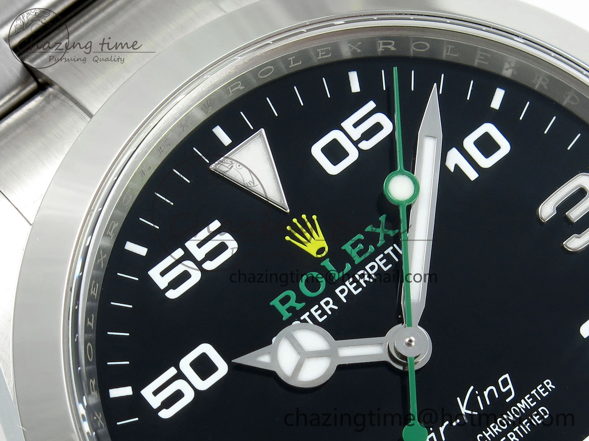 Air-King 126900 Clean 1:1 Best Edition 904L Steel Black Dial on SS Bracelet VR3230