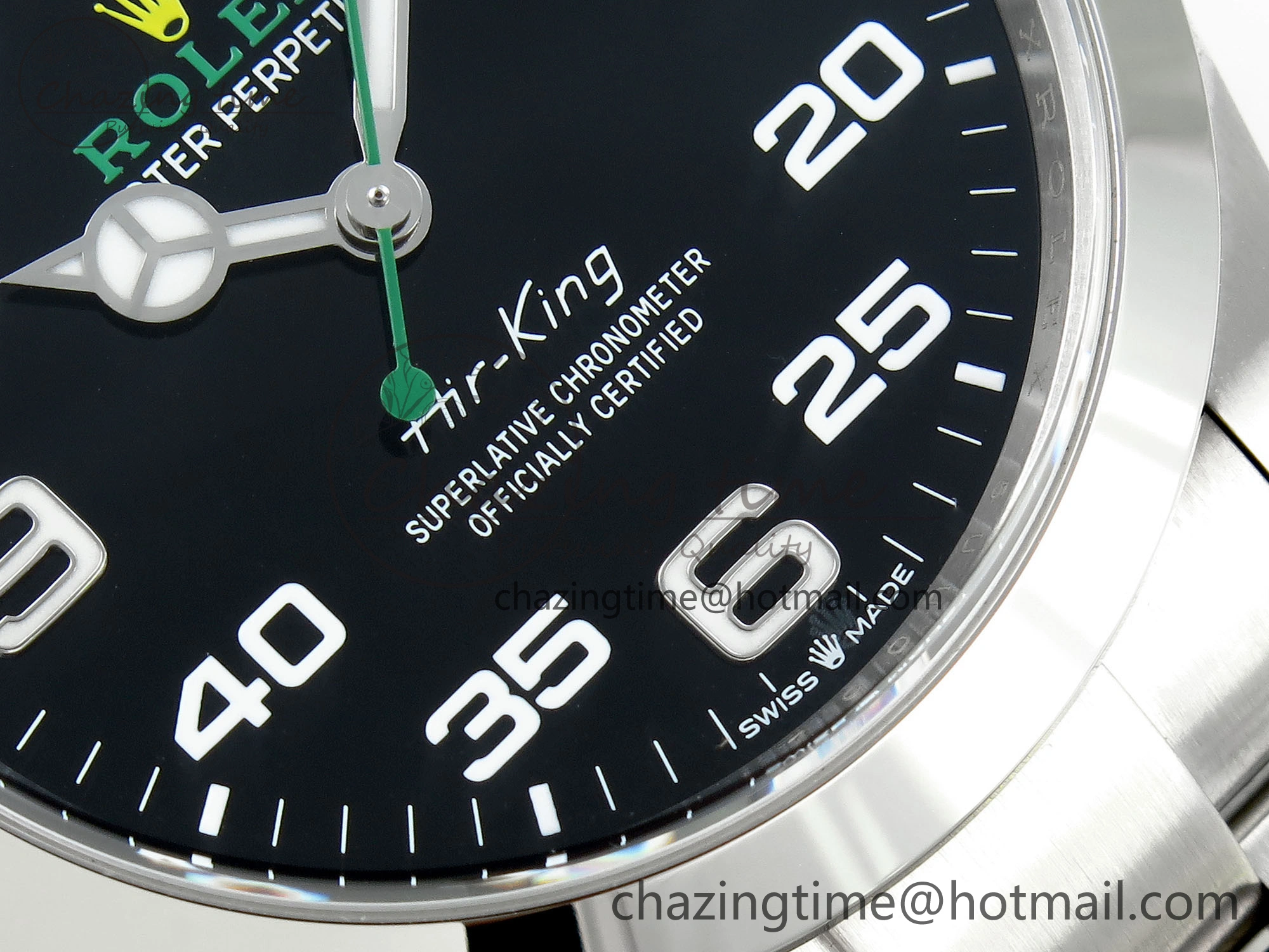 Air-King 126900 Clean 1:1 Best Edition 904L Steel Black Dial on SS Bracelet VR3230