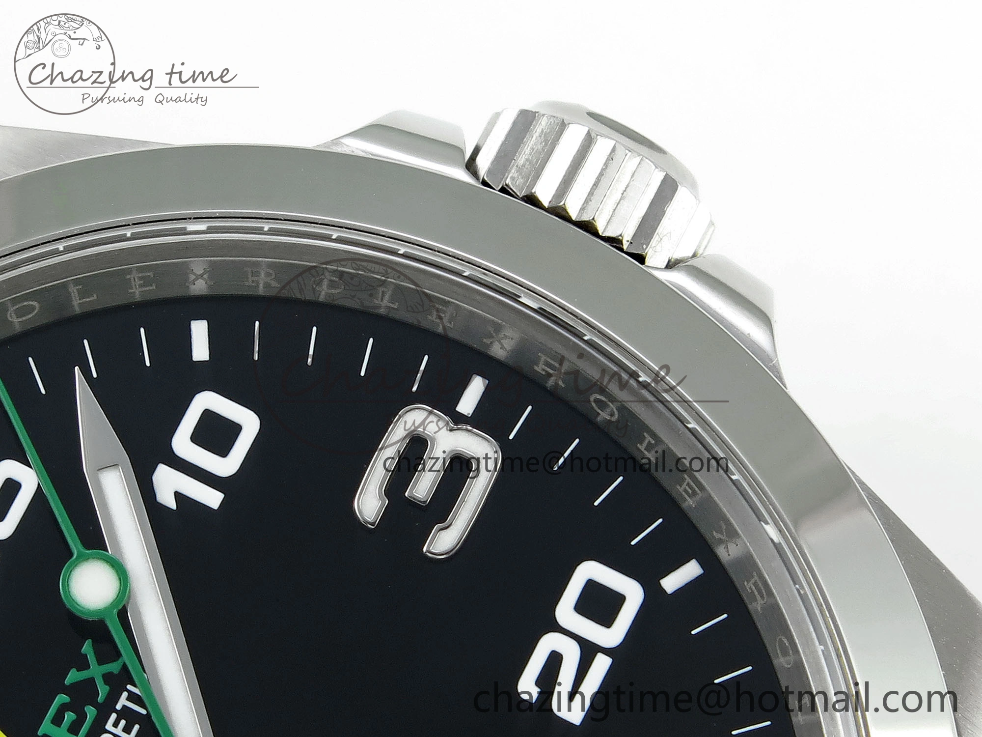Air-King 126900 Clean 1:1 Best Edition 904L Steel Black Dial on SS Bracelet VR3230