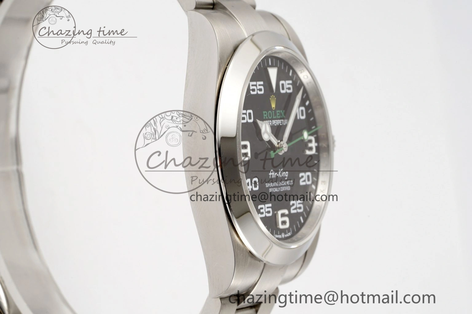 Air-King 126900 JDF 1:1 Best Edition 904L Steel Black Dial on SS Bracelet VR3230