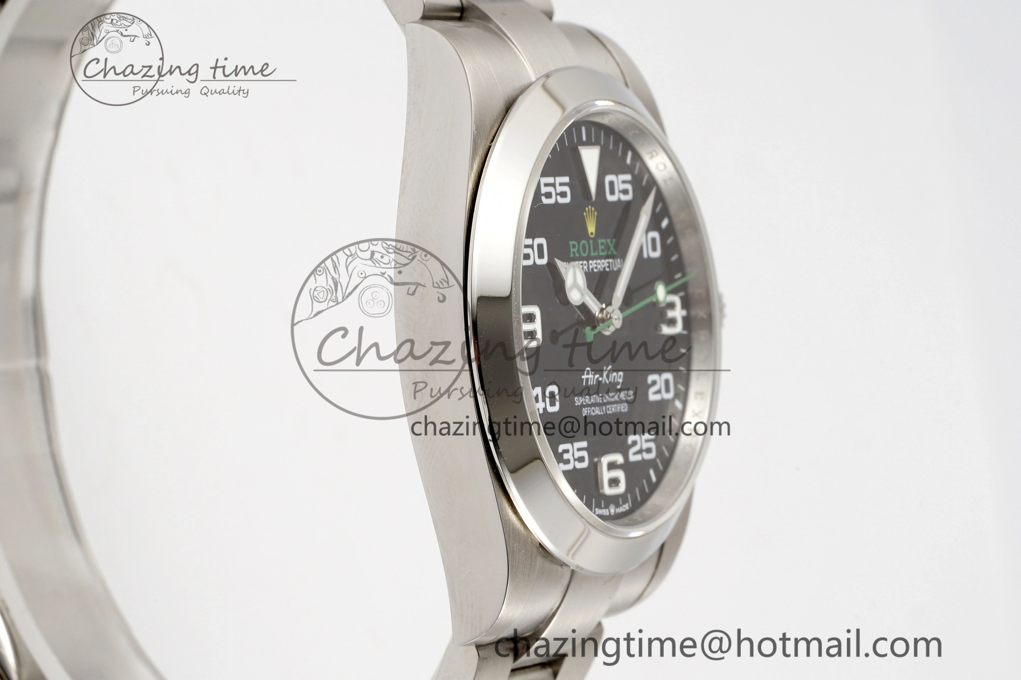 Air-King 126900 JDF 1:1 Best Edition 904L Steel Black Dial on SS Bracelet VR3230