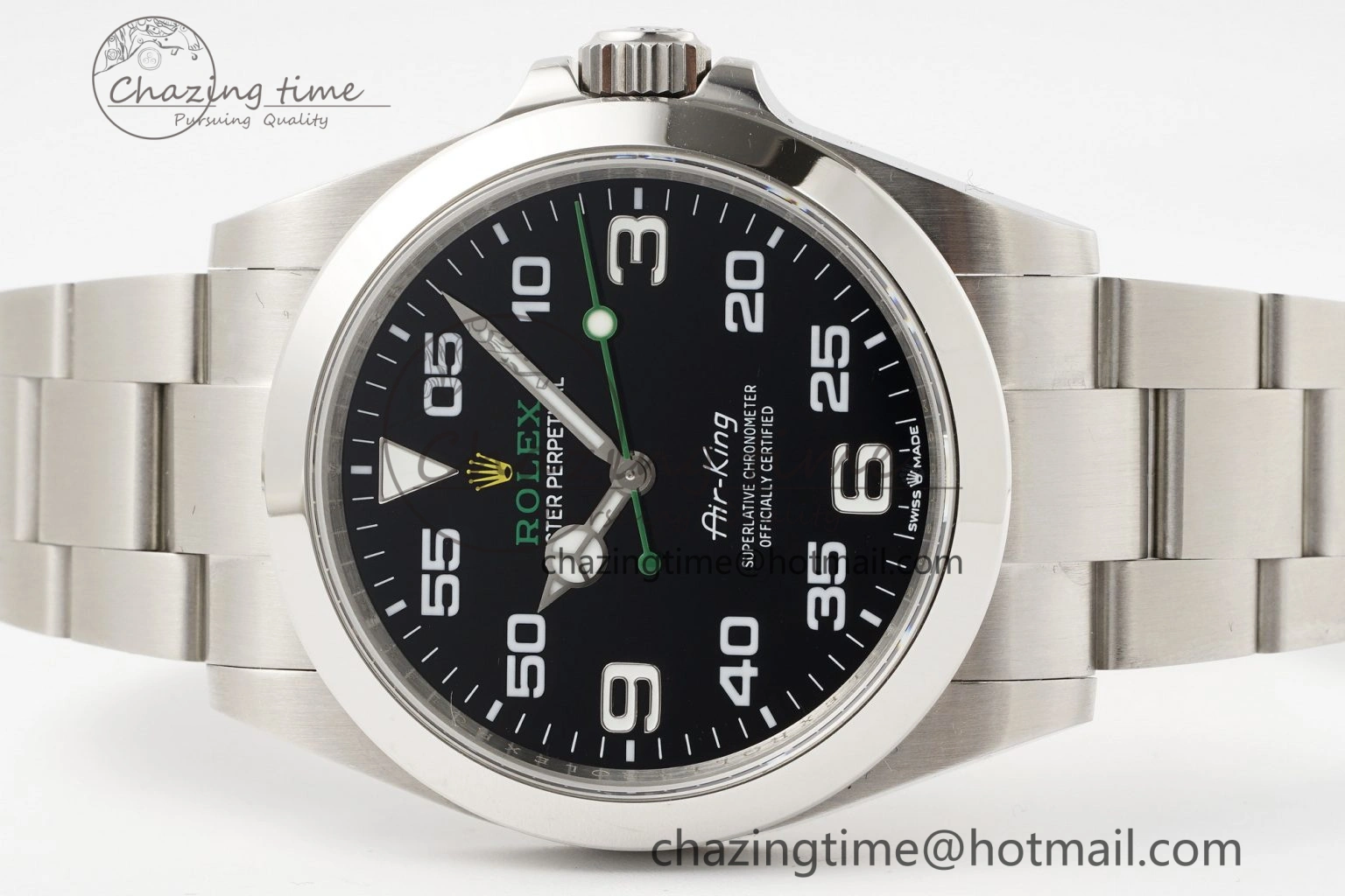 Air-King 126900 JDF 1:1 Best Edition 904L Steel Black Dial on SS Bracelet VR3230