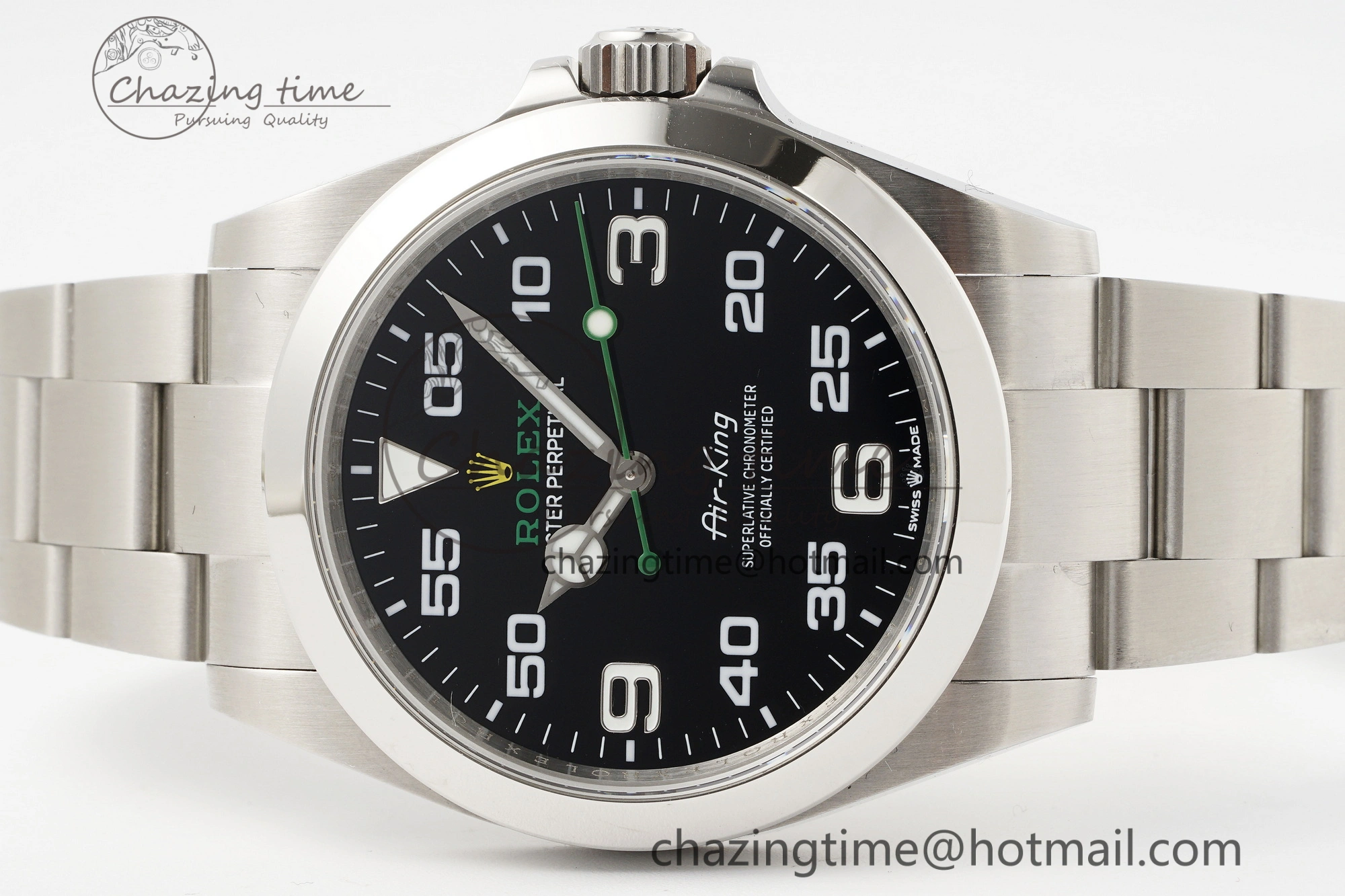 Air-King 126900 JDF 1:1 Best Edition 904L Steel Black Dial on SS Bracelet VR3230