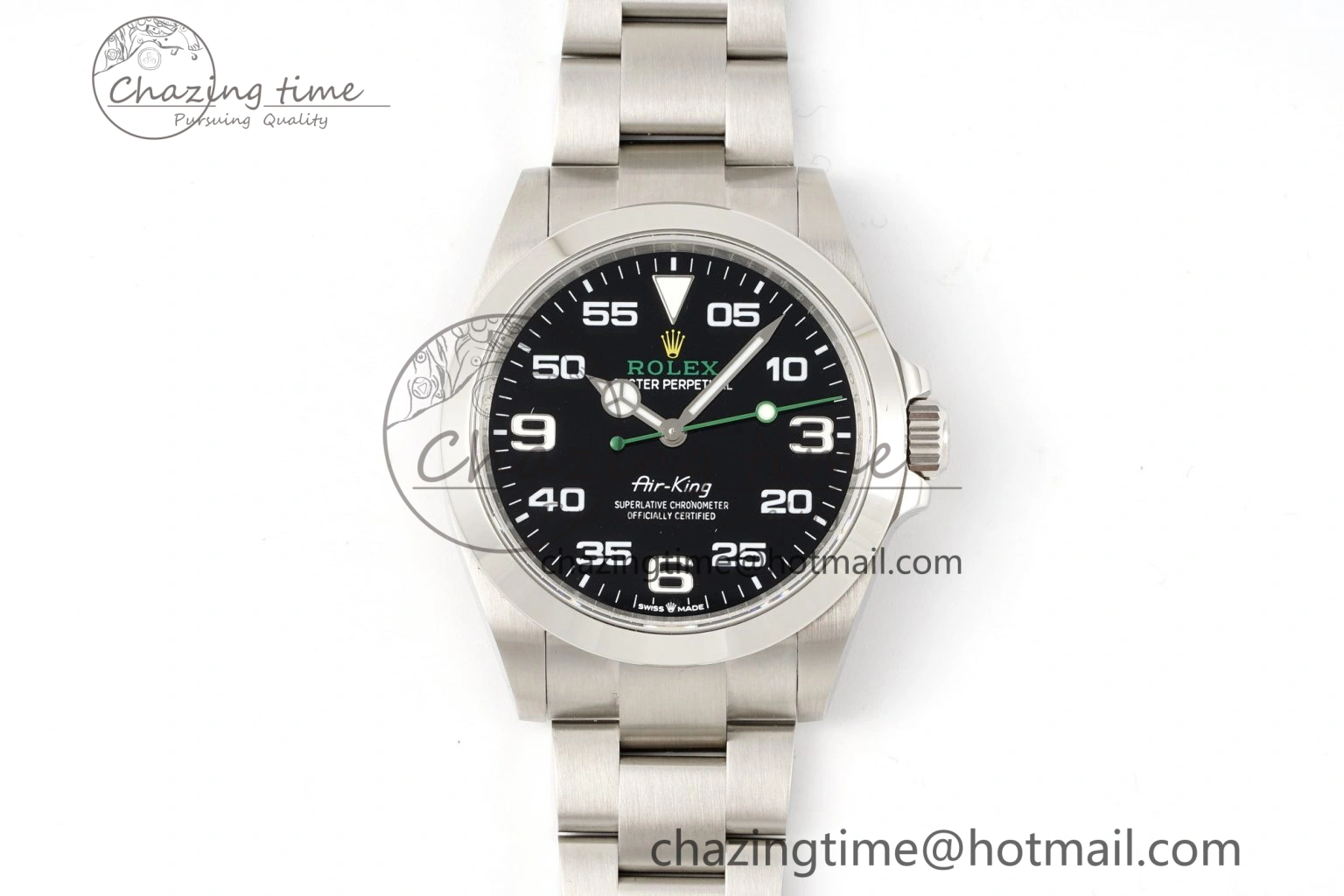 Air-King 126900 JDF 1:1 Best Edition 904L Steel Black Dial on SS Bracelet VR3230