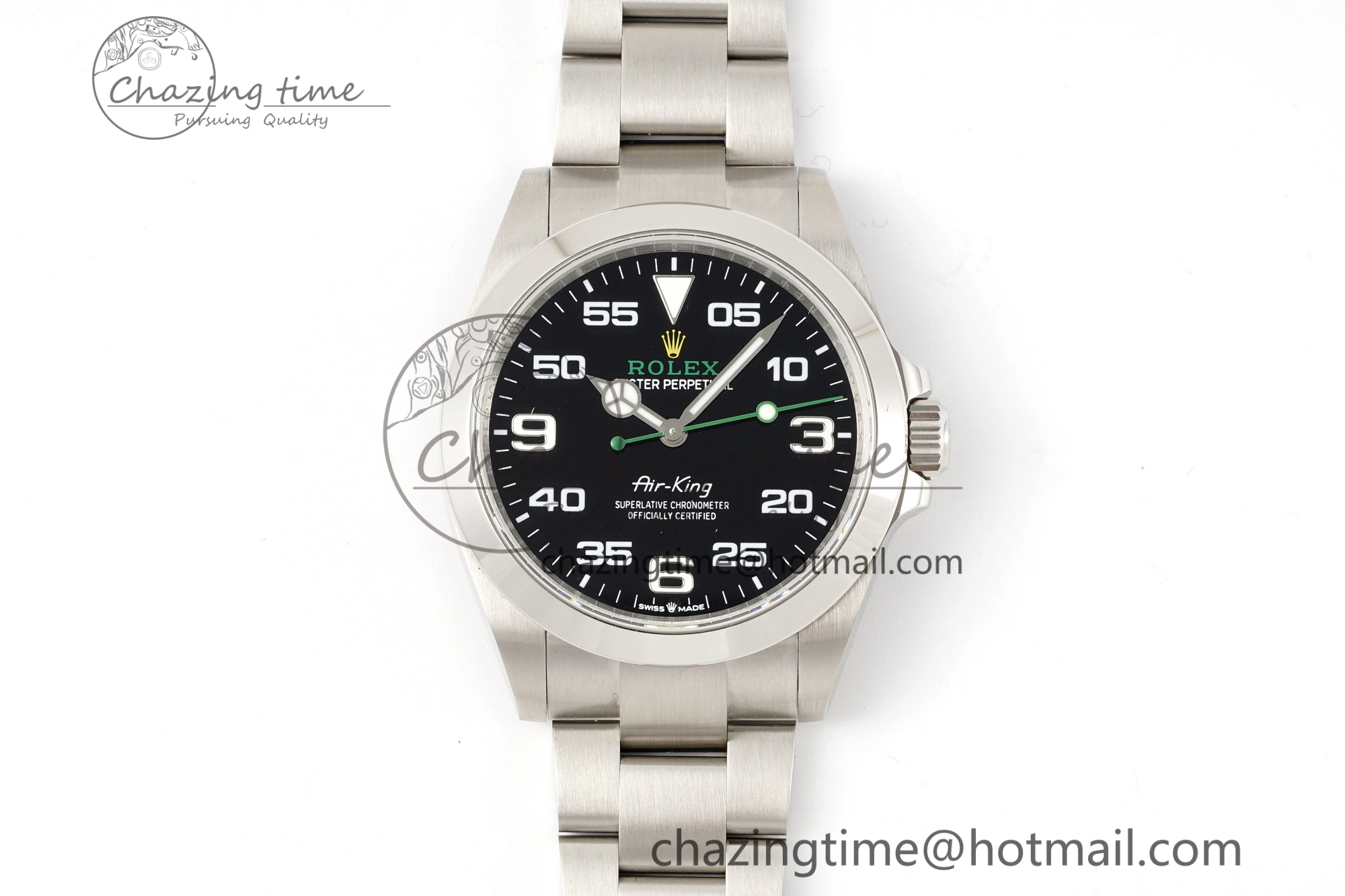 Air-King 126900 JDF 1:1 Best Edition 904L Steel Black Dial on SS Bracelet VR3230