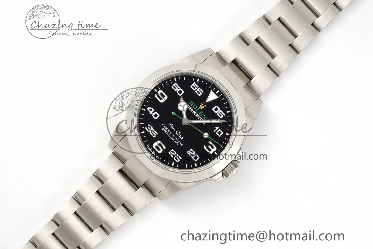 Air-King 126900 JDF 1:1 Best Edition 904L Steel Black Dial on SS Bracelet VR3230