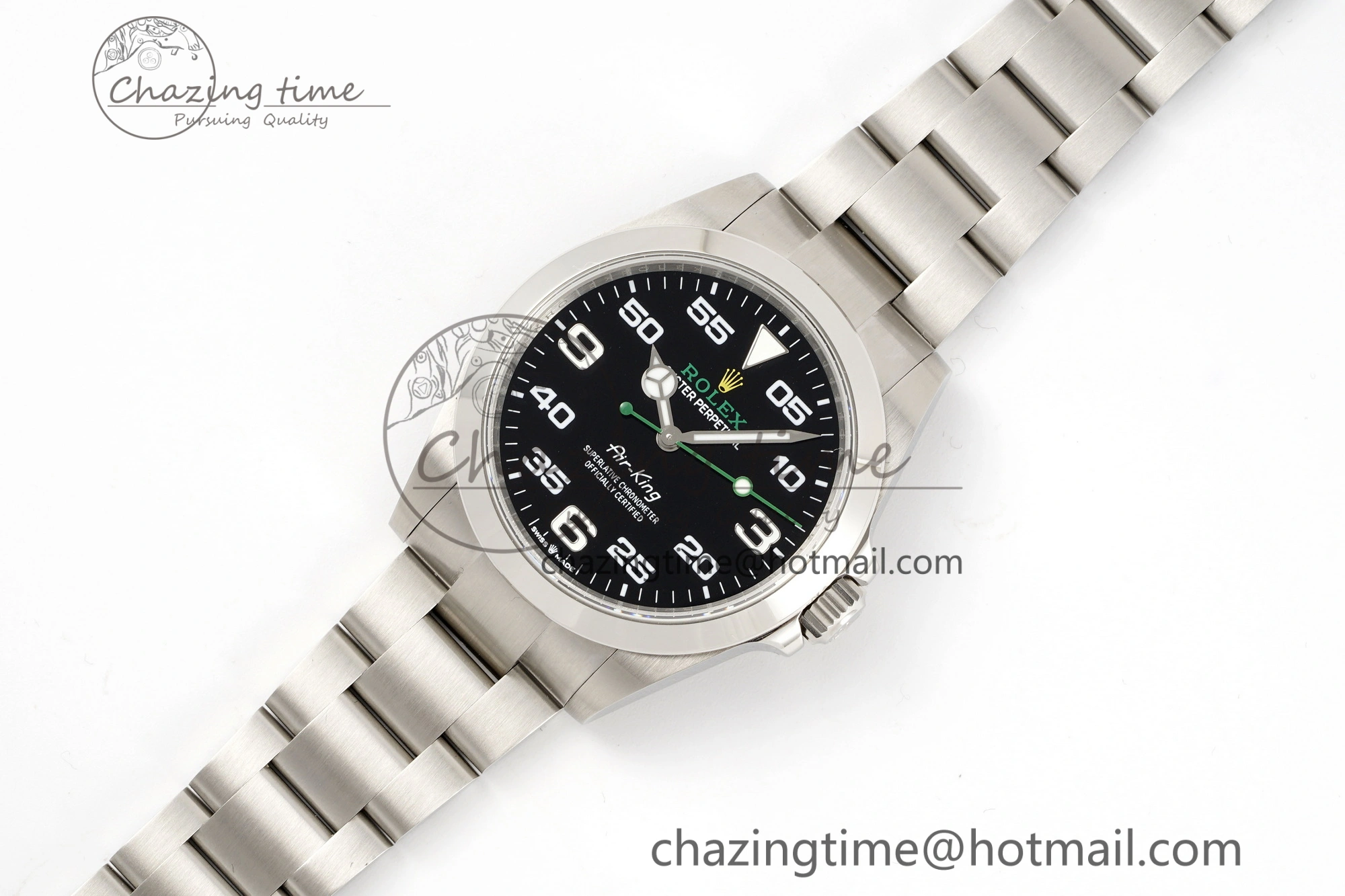 Air-King 126900 JDF 1:1 Best Edition 904L Steel Black Dial on SS Bracelet VR3230