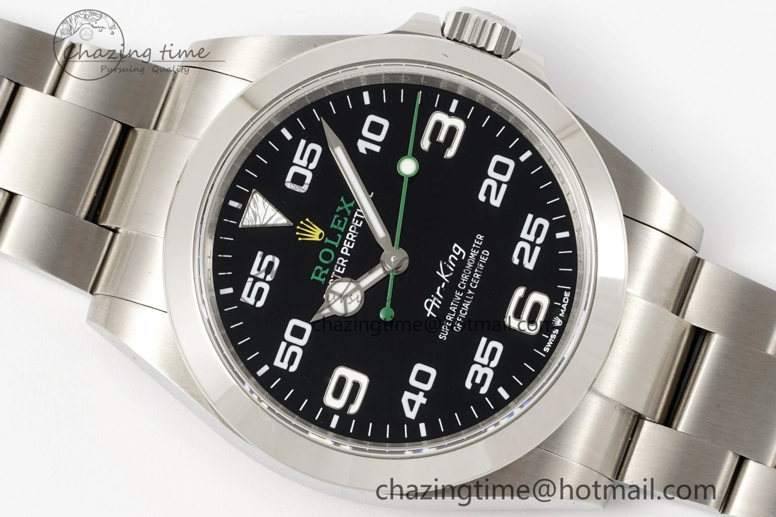 Air-King 126900 JDF 1:1 Best Edition 904L Steel Black Dial on SS Bracelet VR3230
