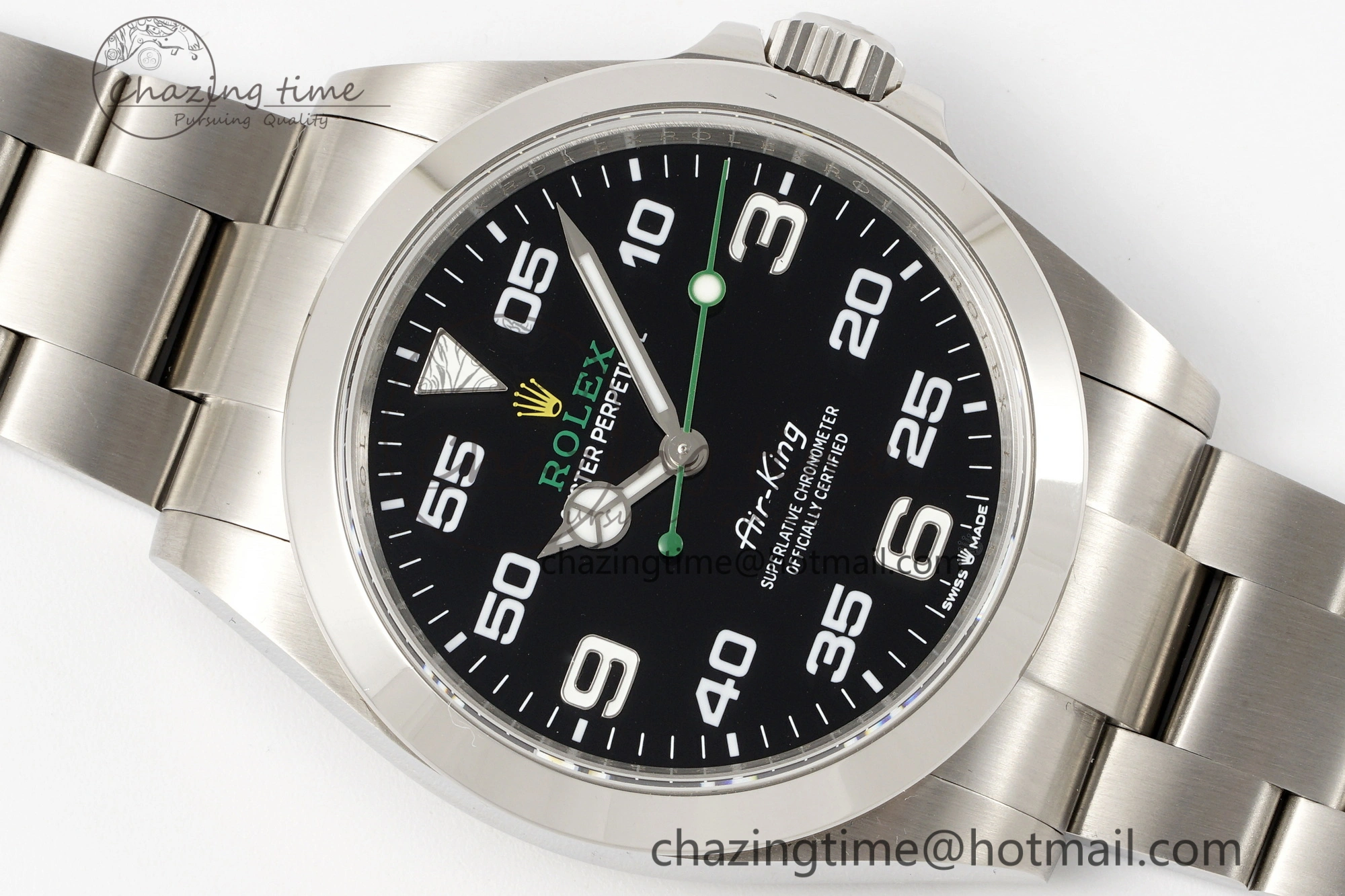 Air-King 126900 JDF 1:1 Best Edition 904L Steel Black Dial on SS Bracelet VR3230