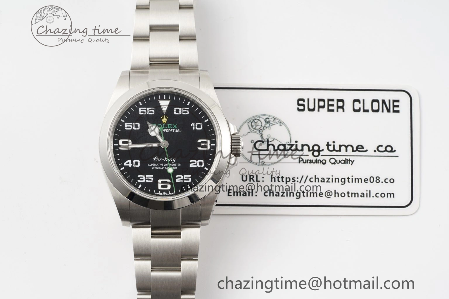 Air-King 126900 JDF 1:1 Best Edition 904L Steel Black Dial on SS Bracelet VR3230