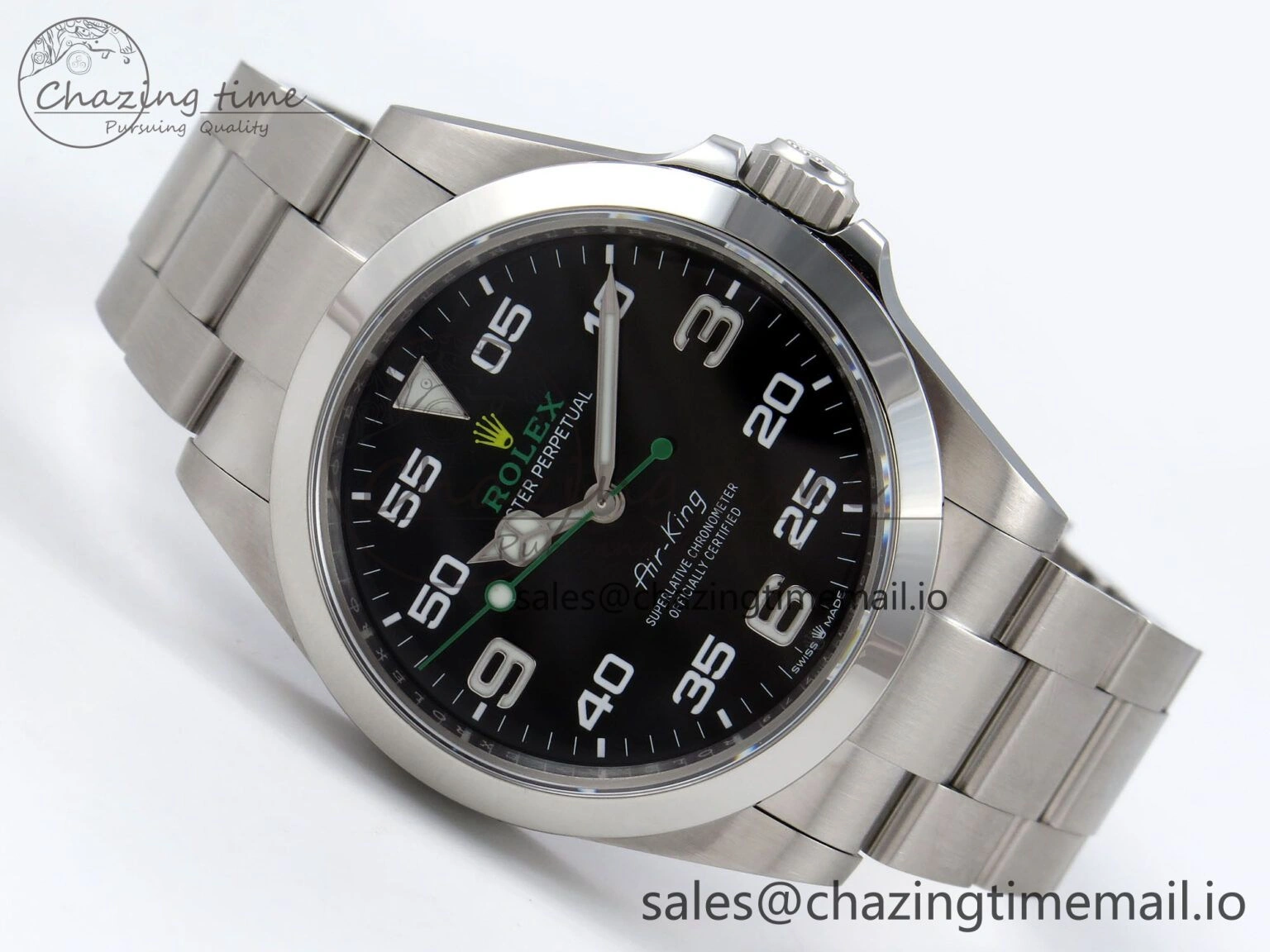 Air-King 126900 VSF 1:1 Best Edition 904L Steel Black Dial on SS Bracelet VS3230