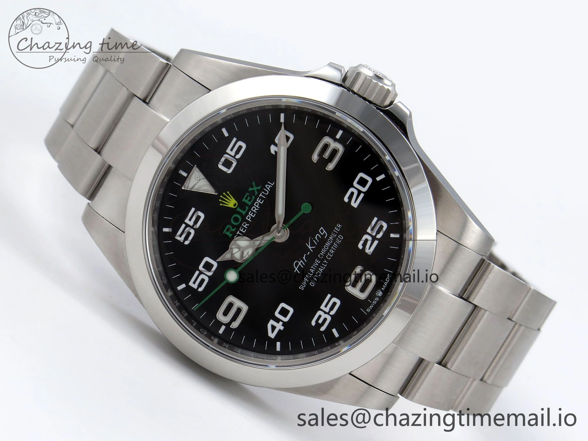 Air-King 126900 VSF 1:1 Best Edition 904L Steel Black Dial on SS Bracelet VS3230