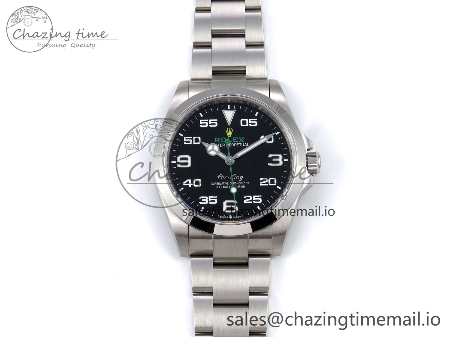 Air-King 126900 VSF 1:1 Best Edition 904L Steel Black Dial on SS Bracelet VS3230