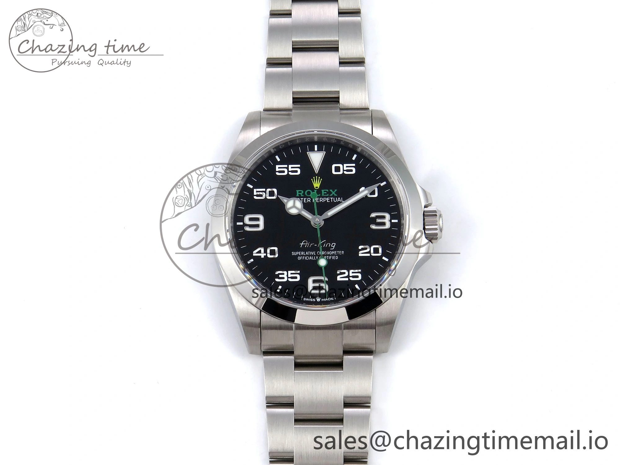 Air-King 126900 VSF 1:1 Best Edition 904L Steel Black Dial on SS Bracelet VS3230