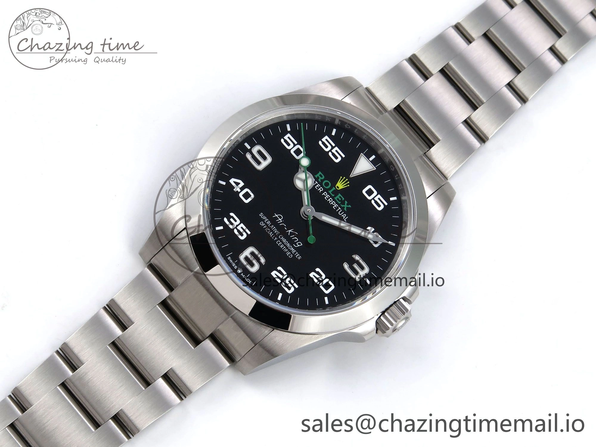 Air-King 126900 VSF 1:1 Best Edition 904L Steel Black Dial on SS Bracelet VS3230