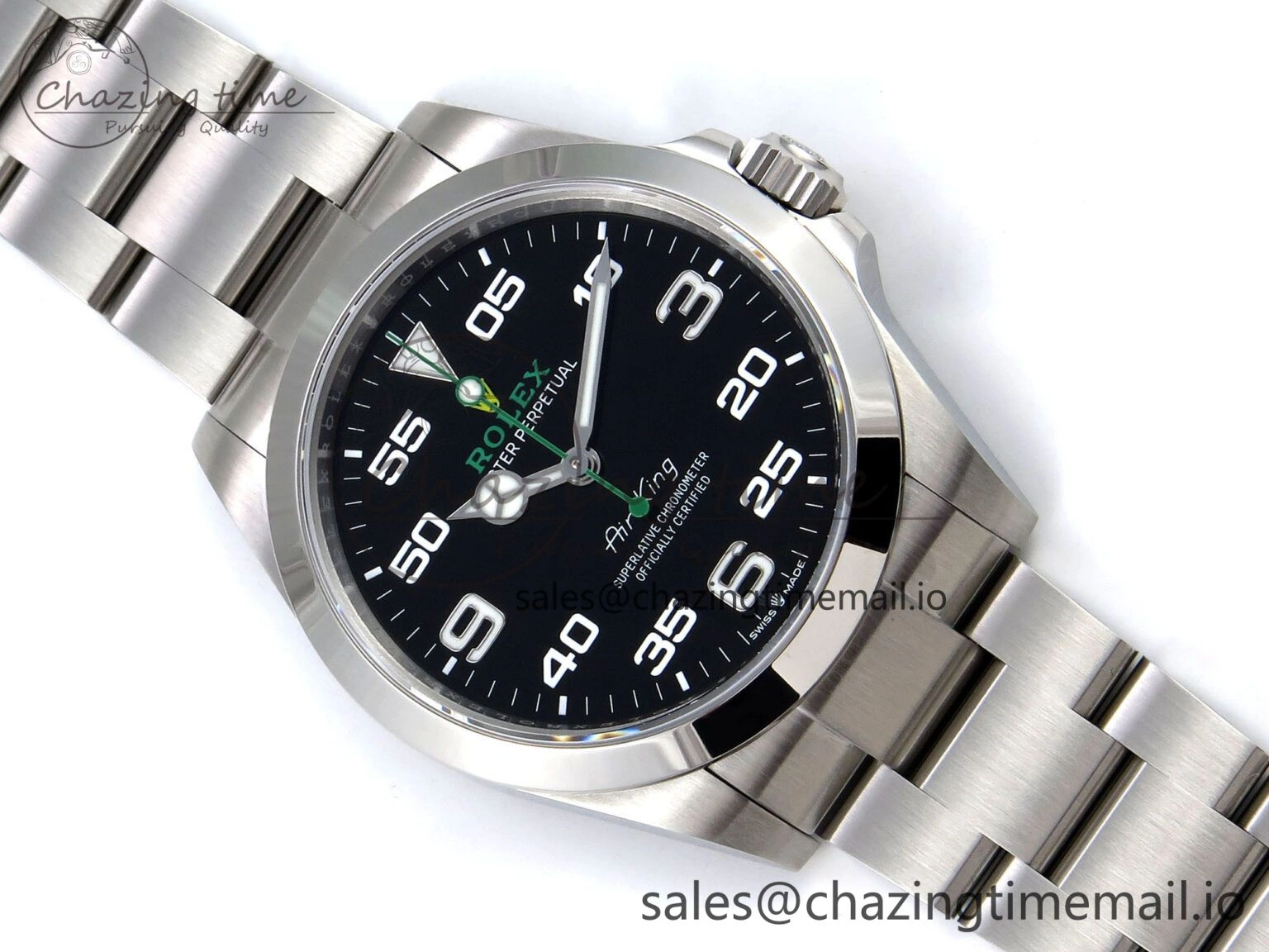 Air-King 126900 VSF 1:1 Best Edition 904L Steel Black Dial on SS Bracelet VS3230