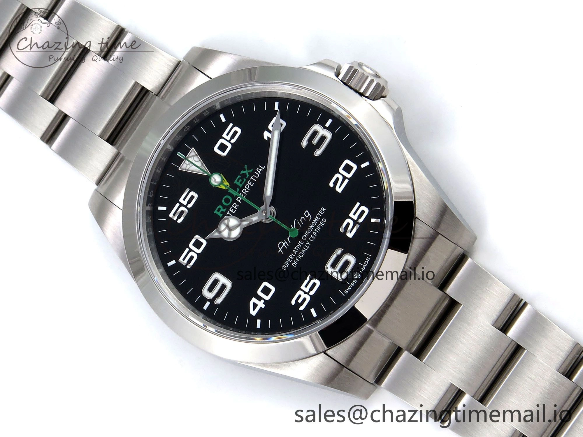 Air-King 126900 VSF 1:1 Best Edition 904L Steel Black Dial on SS Bracelet VS3230