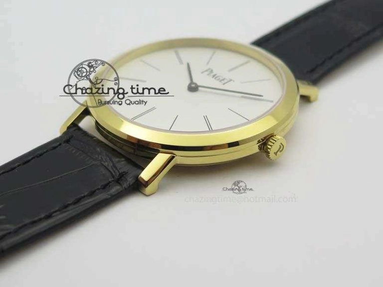 Altiplano YG UT Best Edition White Dial On Black Leather Strap