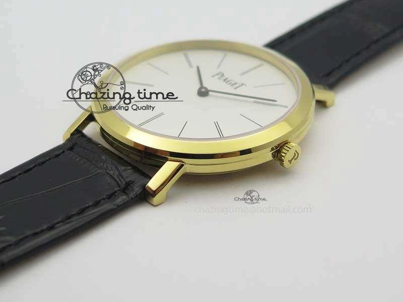 Altiplano YG UT Best Edition White Dial On Black Leather Strap