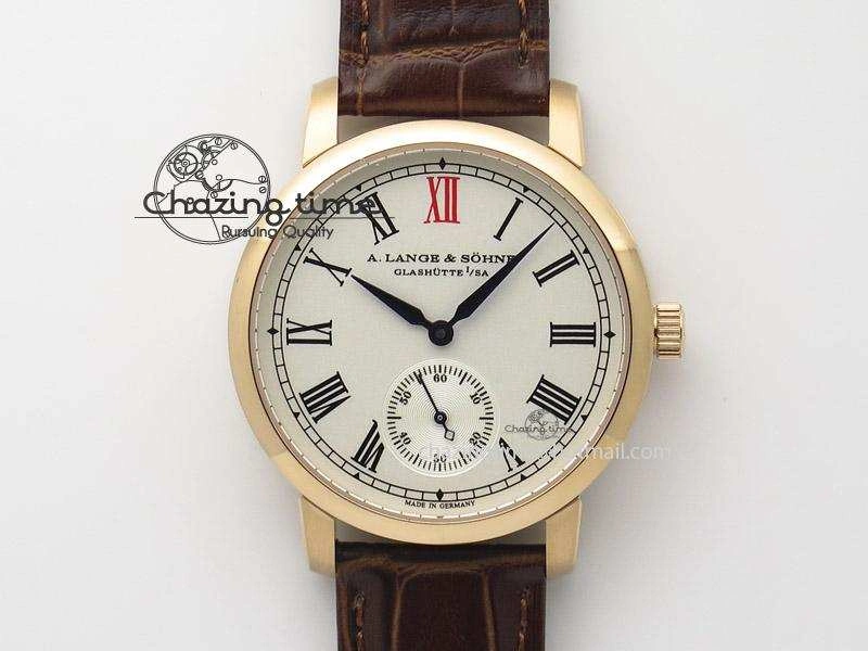 Anniversary Langematik MK Best Edition RG White Dial Sec@6 On Brown Leather Strap A88275