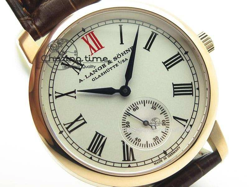 Anniversary Langematik MK Best Edition RG White Dial Sec@6 On Brown Leather Strap A88275