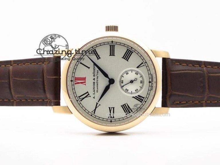 Anniversary Langematik MK Best Edition RG White Dial Sec@6 On Brown Leather Strap A88275