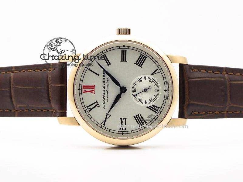 Anniversary Langematik MK Best Edition RG White Dial Sec@6 On Brown Leather Strap A88275