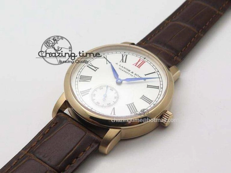 Anniversary Langematik MK Best Edition RG White Dial Sec@6 On Brown Leather Strap A88275