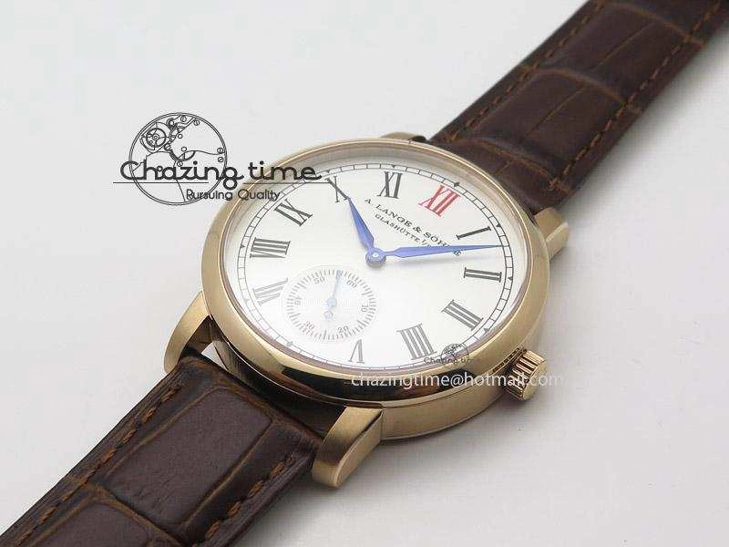 Anniversary Langematik MK Best Edition RG White Dial Sec@6 On Brown Leather Strap A88275