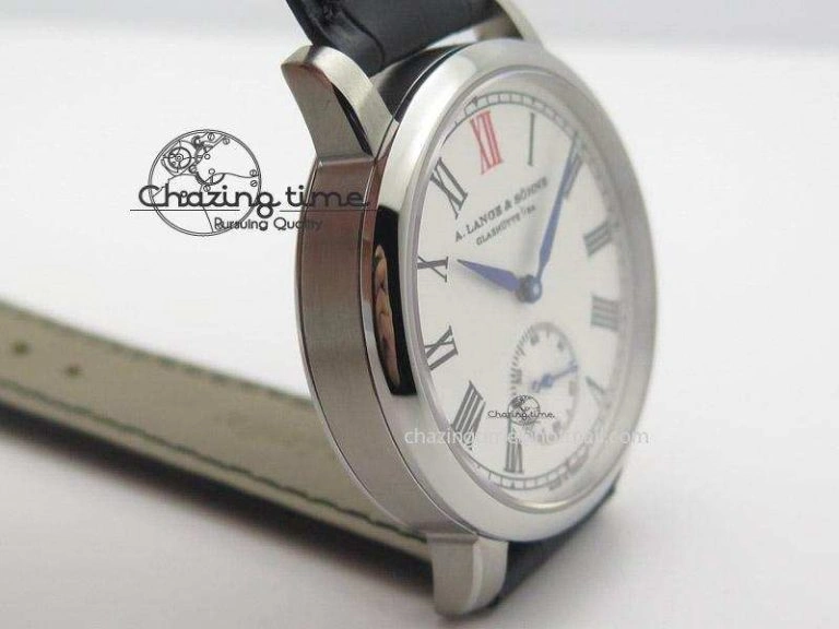 Anniversary Langematik MK Best Edition SS White Dial Sec@6 On Black Leather Strap A88275
