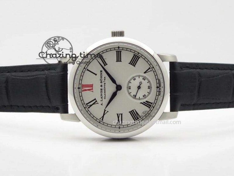 Anniversary Langematik MK Best Edition SS White Dial Sec@6 On Black Leather Strap A88275