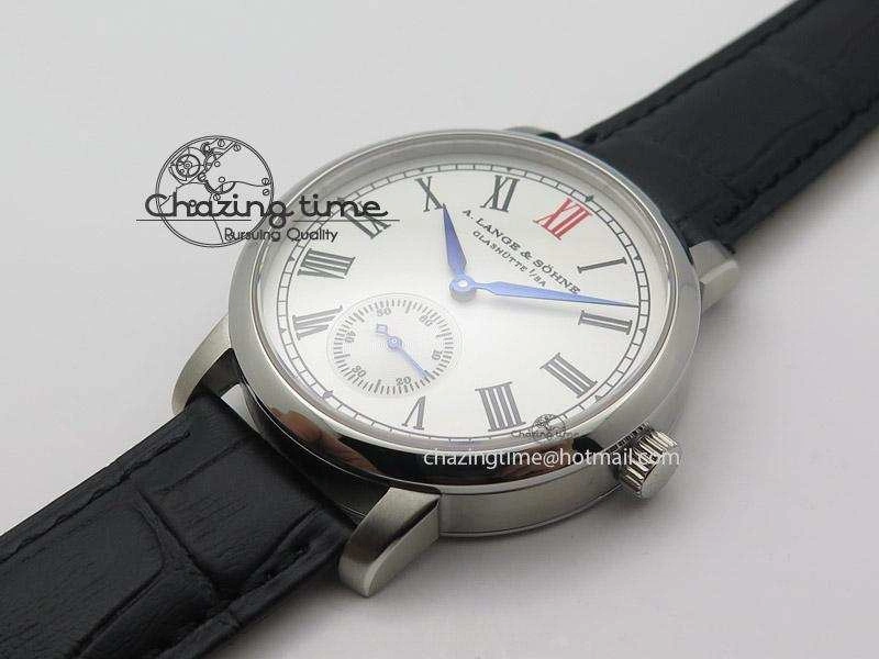 Anniversary Langematik MK Best Edition SS White Dial Sec@6 On Black Leather Strap A88275