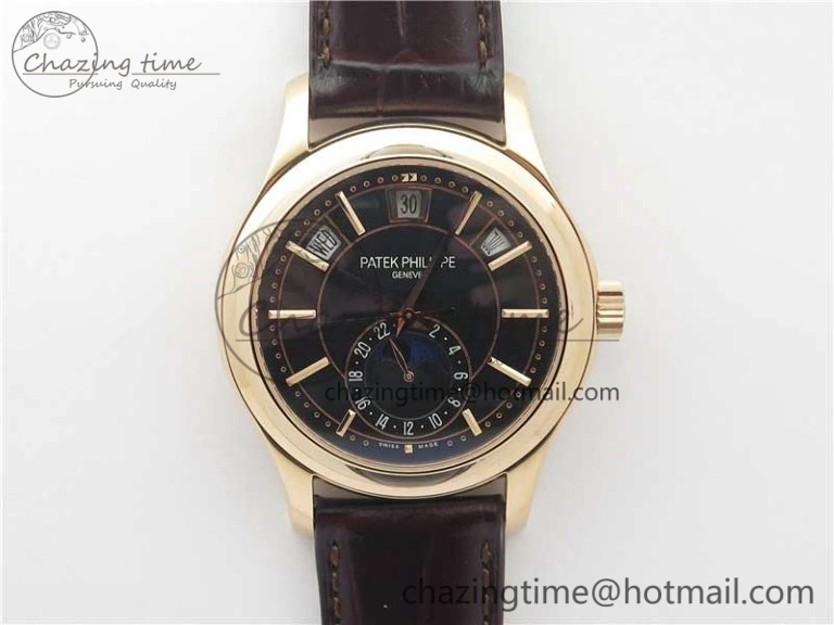 Annual Calendar Complications 5205R RG GRF Best Edition Black dial on Brown leather strap A324