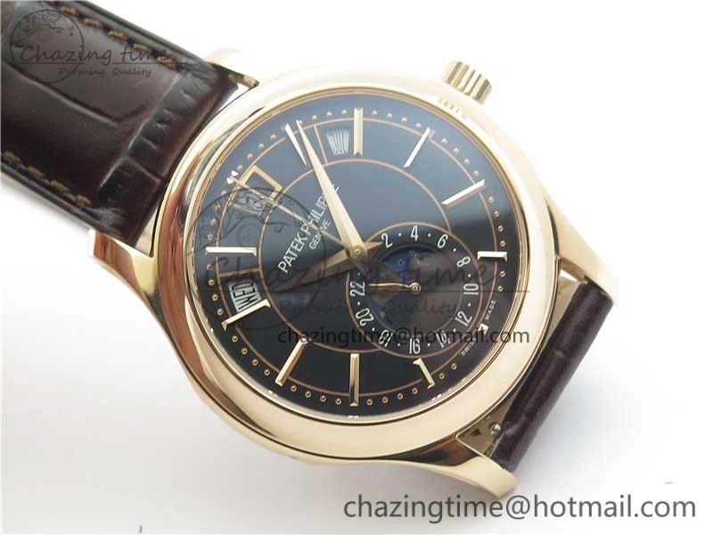 Annual Calendar Complications 5205R RG GRF Best Edition Black dial on Brown leather strap A324