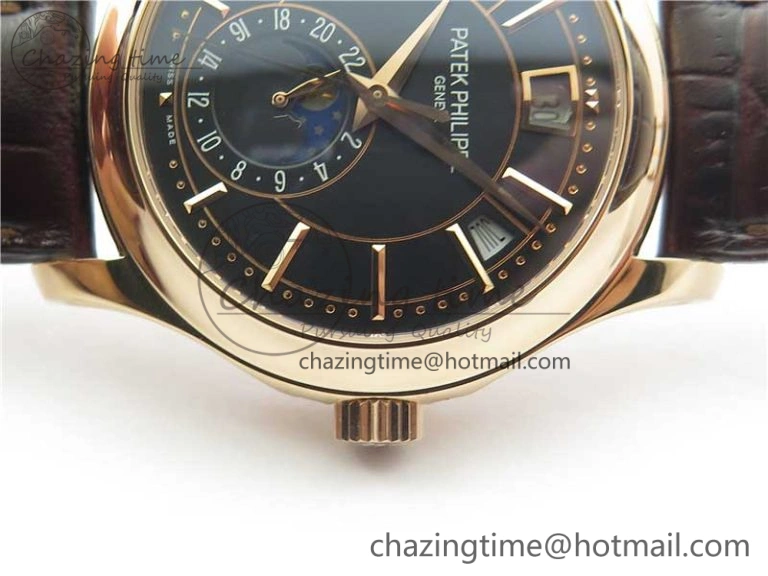 Annual Calendar Complications 5205R RG GRF Best Edition Black dial on Brown leather strap A324