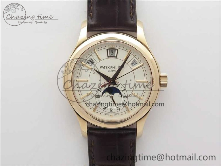Annual Calendar Complications 5205R RG GRF Best Edition White dial on Brown leather strap A324