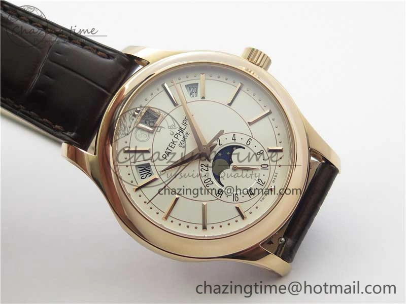 Annual Calendar Complications 5205R RG GRF Best Edition White dial on Brown leather strap A324