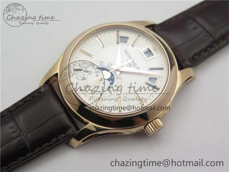 Annual Calendar Complications 5205R RG GRF Best Edition White dial on Brown leather strap A324