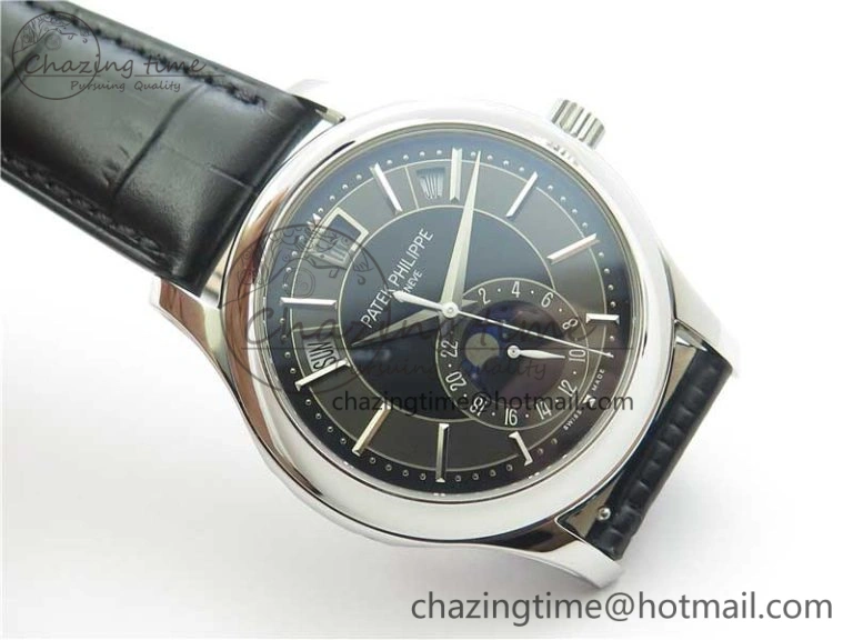 Annual Calendar Complications 5205R SS GRF Best Edition Black Dial on Black leather strap A324