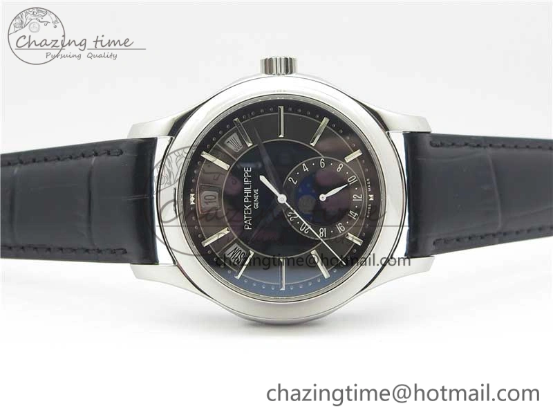 Annual Calendar Complications 5205R SS GRF Best Edition Black Dial on Black leather strap A324