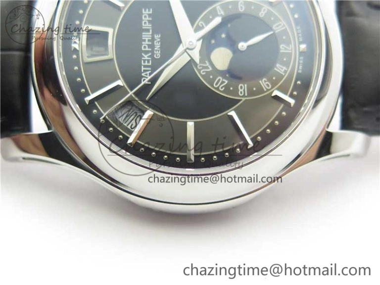 Annual Calendar Complications 5205R SS GRF Best Edition Black Dial on Black leather strap A324