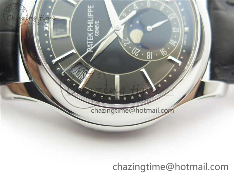 Annual Calendar Complications 5205R SS GRF Best Edition Black Dial on Black leather strap A324
