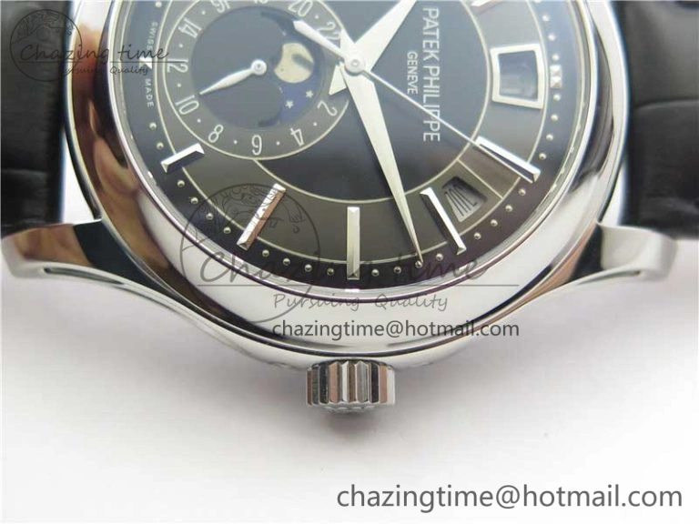 Annual Calendar Complications 5205R SS GRF Best Edition Black Dial on Black leather strap A324