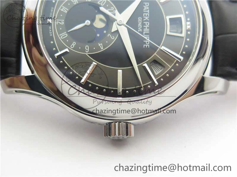 Annual Calendar Complications 5205R SS GRF Best Edition Black Dial on Black leather strap A324