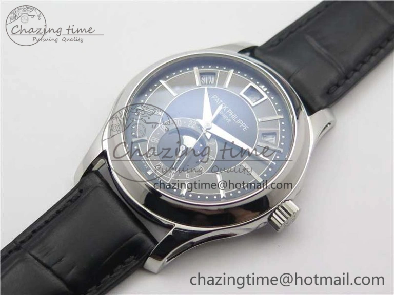Annual Calendar Complications 5205R SS GRF Best Edition Black Dial on Black leather strap A324