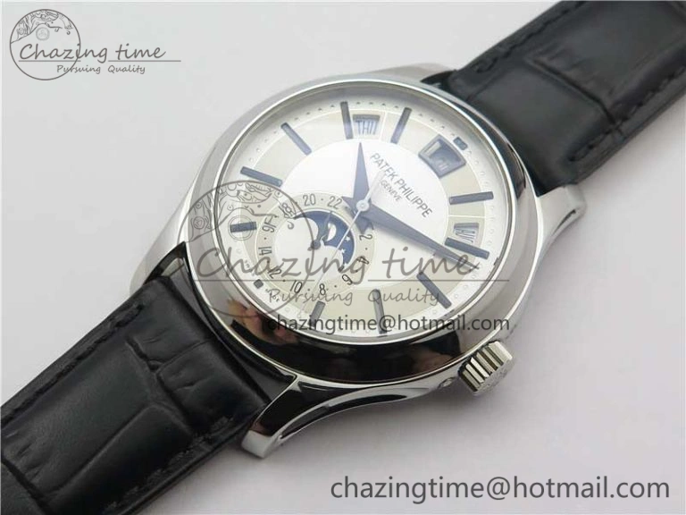 Annual Calendar Complications 5205R SS GRF Best Edition White dial on Black leather strap A324