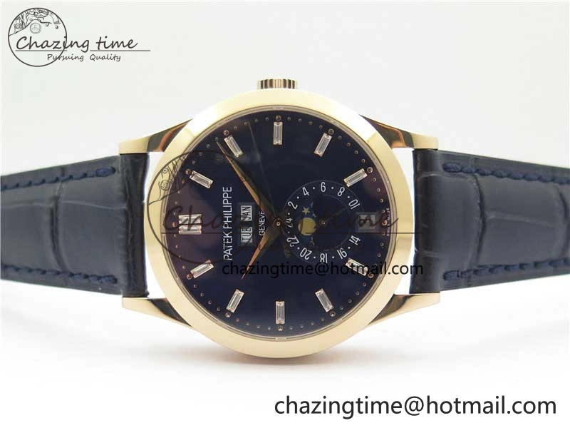 Annual Calendar Complications 5396 RG GRF Best Edition Blue Dial T Crystal Markers on Leather Strap A324