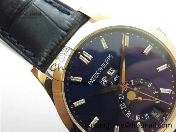 Annual Calendar Complications 5396 RG GRF Best Edition Blue Dial T Crystal Markers on Leather Strap A324